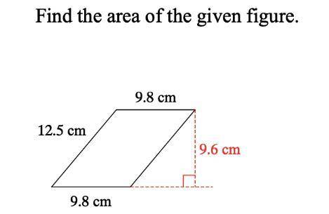 Find the area of the given figure.