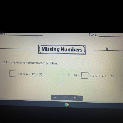 Order of Operations: Missing Numbers, please help If you explain step by step I will mark you BRAINL