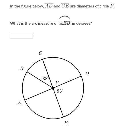 What is the arc measure of ABE in degrees?