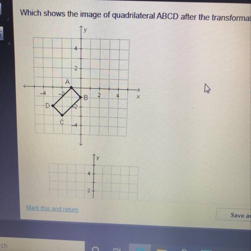 Which shows the image of quadrilateral ABCD after the transformation Ro. 90?
