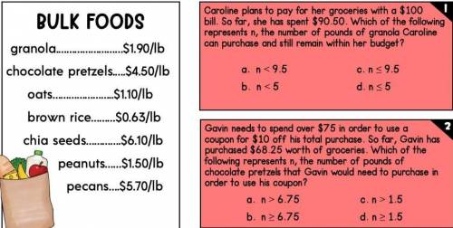 Two-Step Inequality Word Problems 91 POINTS