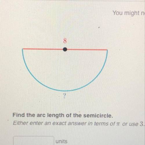 Find the arc length of the semi circle Click on the picture