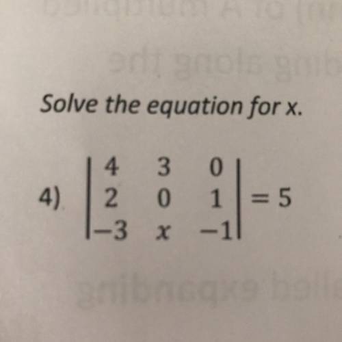 Solve the equation for x.
