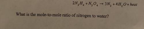 What is the mole-to-mole ratio of nitrogen to water?