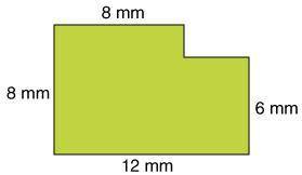 QUICK QUICK PLZZ! 1 MINUTE ONLY WITH SOLUTION! What is the area of the figure below? 96 mm 2 40 mm 2