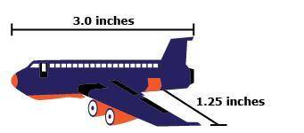 A model of an airplane is shown below: If the actual length from nose to tail of an airplane is 2,80