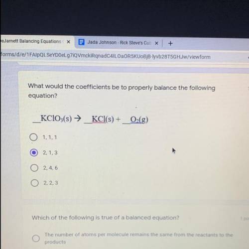What coefficients are needed to properly balance the equation?