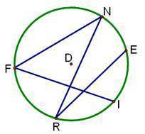 Find the m angle NFI if m arc NI equals 102 degrees  51° 102° 156° 78°