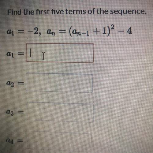 Find the first five terms of the sequence