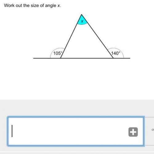 What is the size of angle x