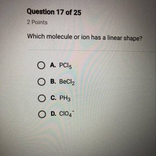 Which molecule or ion has a linear shape?