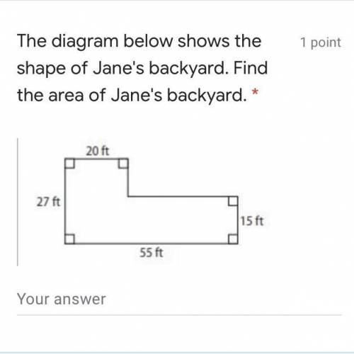 What is the area of Janes backyard *ANSWER FAST*