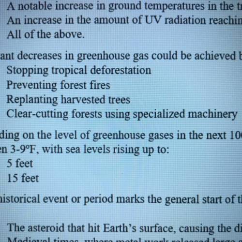 37. Important decreases in greenhouse gas could be achieved by all the following EXCEPT: