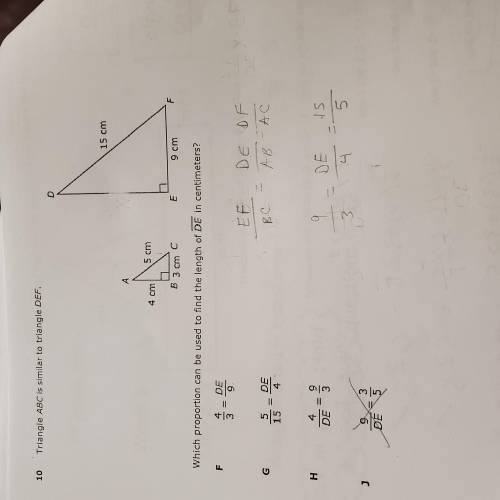 Triangle ABC is similar to triangle DEF Which proportion can be used to find length of DE