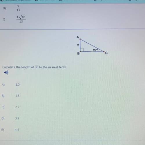 Calculate the length of BC to the nearest tenth.