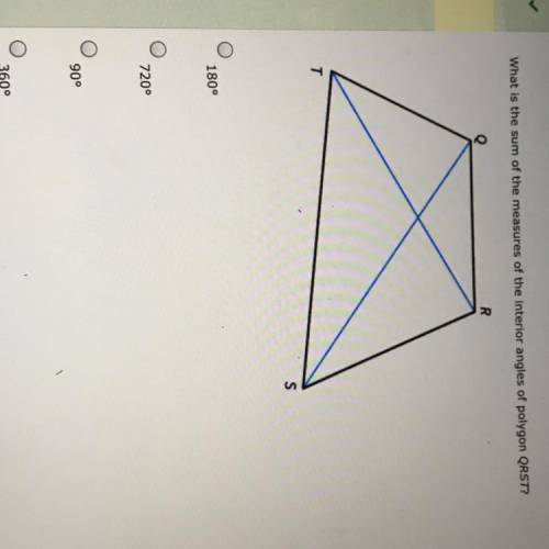 What is the sum of the measures of the interior angles of polygon QRST?