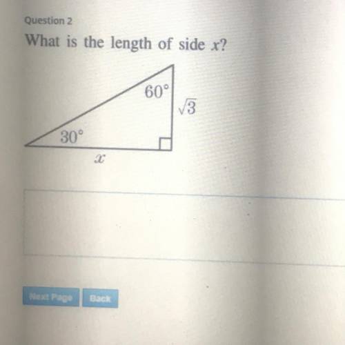 What is the length of side x?