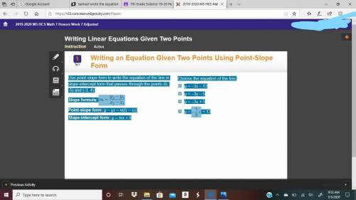 Use point-slope form to write the equation of the line in slope-intercept form that passes through t
