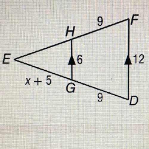 Solve for X and find the length of EF.