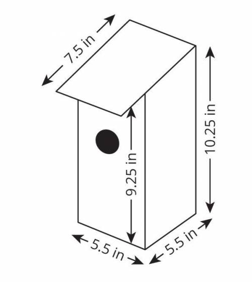 Here is a diagram of a birdhouse Elena is planning to build. (It is a simplified diagram, since in r