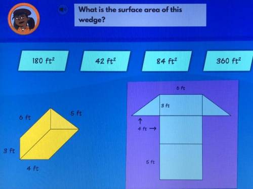 What is the surface area of this wedge? (please answer ASAP) (Two-Dimensional Nets and Surface Area)