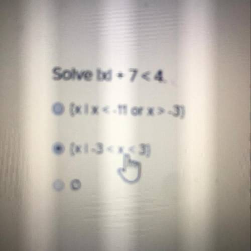 Solve |x|+7<4 Help pleaseee