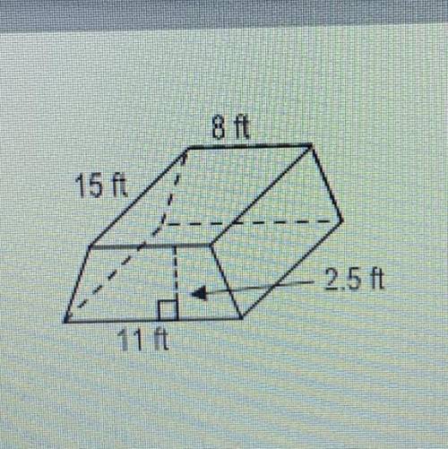What is the volume of the trapezoidal prism?
