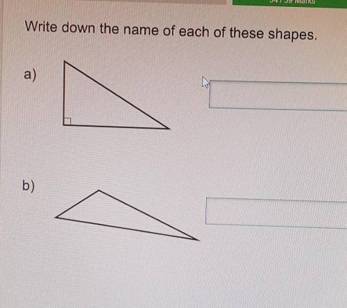 Write down the name of each of these shapes :(