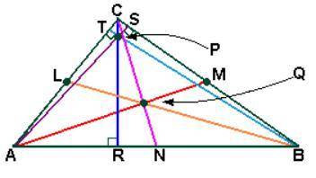 Name the following segment or point. Given: L, M, N are midpoints altitude to AB segment CN segment