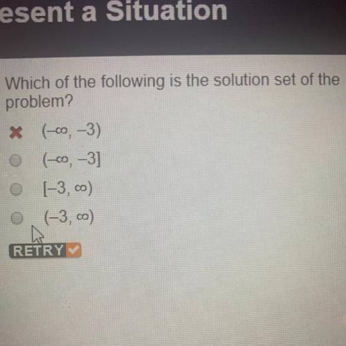 Which of the following is the solution set of the problem? (-0, -3) (0, -3] [-3,0) (-3,0)