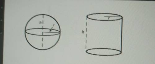 A sphere and a cylinder have the same radius and height. The volume of the cylinder is 30 mWhat is t