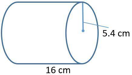 Solve for the volume of the cylinder. (Use picture below)