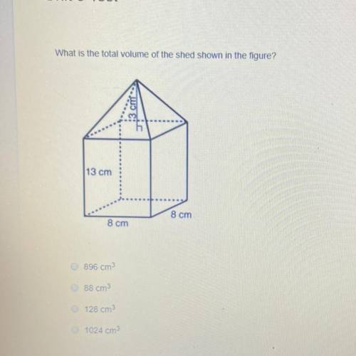 What is the total volume of the shed shown in the figure?