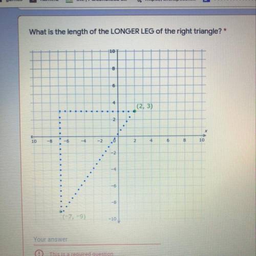 What is the length of the longer leg of the right triangle?