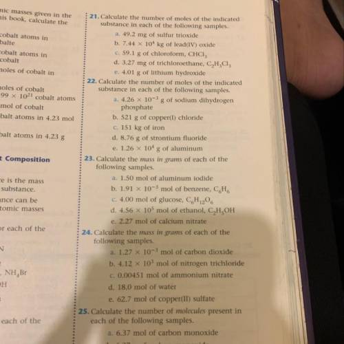 Any one help on number 21 (c&e) number 22 (a&e)