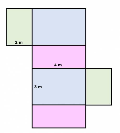 What is the surface area of the prism? [Not drawn to scale] a 18 square meters b 24 square meters c