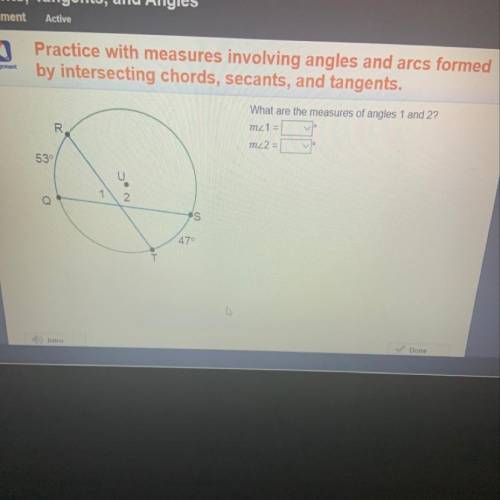 What are the measures of angles 1 and 2