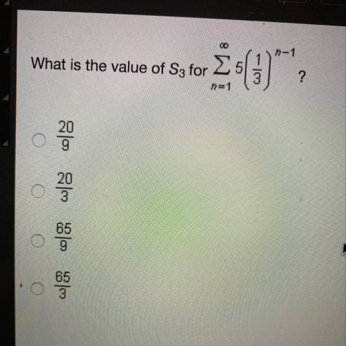 What is the value of s3 when: (infinite geometric series)