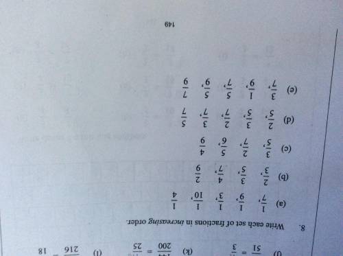 Can someone pleas help me write each set of fractions in increasing order. (Asap) Thank you!