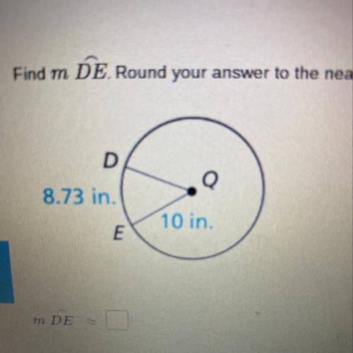 Find m DE. round answer to nearest hundredth