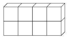 The right rectangular prism below is made up of 8 cubes. Each cube has an edge length of 12inch.What