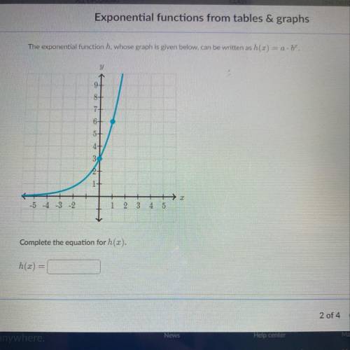Complete the function for h(x)