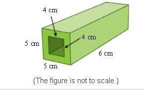 PLEASE HELP!! A glass bead has the shape of a rectangular prism with a smaller rectangular prism rem
