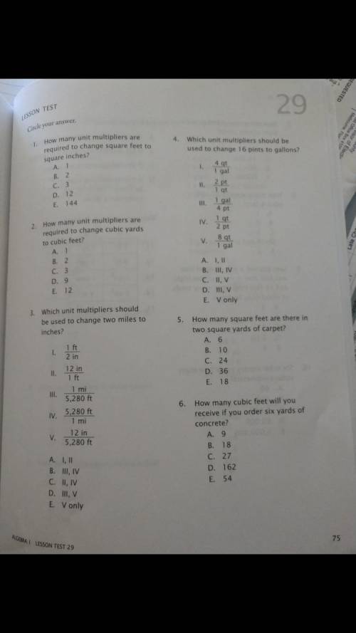 6 math questions super easy I just need someone’s help thanks:)
