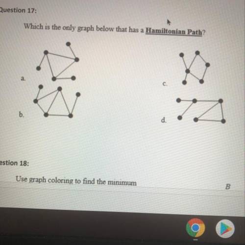 Which is the only graph below that has a Hamiltonian Path?