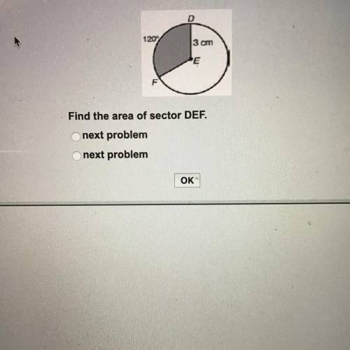 Find the area of sector DEF (show work please)