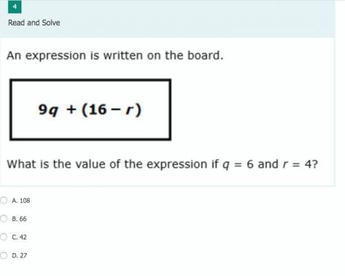 What is the value of the expression if q=6 and r=4. WILL MARK BRAINLIEST. Please include an explanat
