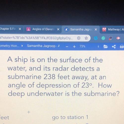 How deep underwater is the submarine
