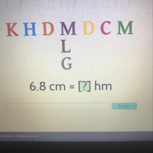 KHDMD CM 6.8 cm = [?] hm