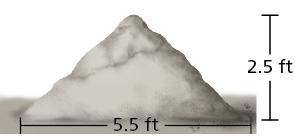 One cubic foot of sand weighs about 110 pounds. Approximate the weight of the cone-shaped pile of sa